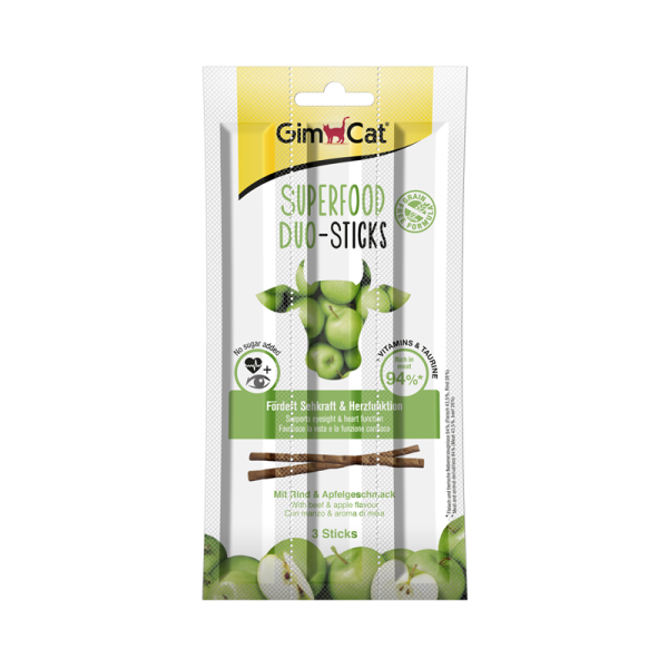GimCat Sticks Rind & Apfel 3 Stück, Snack für Katzen