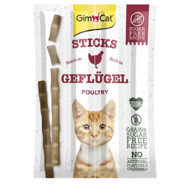 GimCat Sticks mit Geflügel & Leber, Eine extra Portion Kauspaß!
