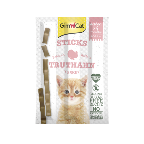 GimCat Kitten Sticks Truthahn 3 St., Katzen Snack mit hohem Flesichanteil