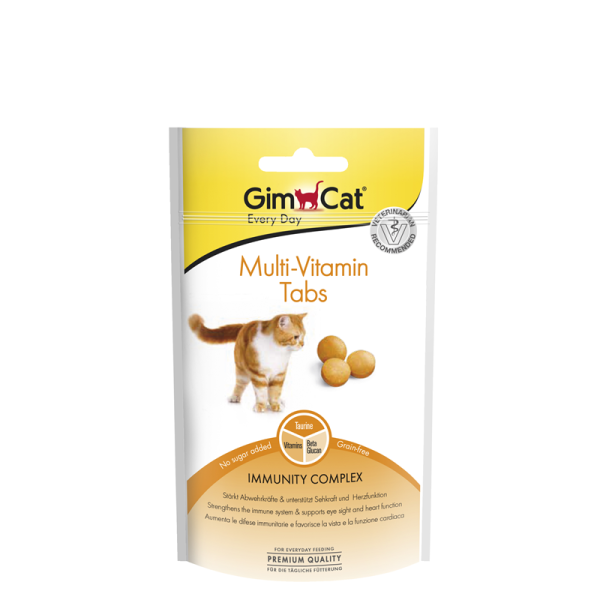 GimCat Multi-Vitamin Tabs 40g, Stärken die Abwehrkräfte und unterstützen das Immunsystem.