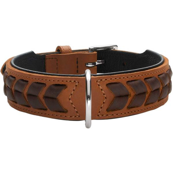 Hunter Halsband El Paso cognac/schwarz 60/M, Hundezubehör