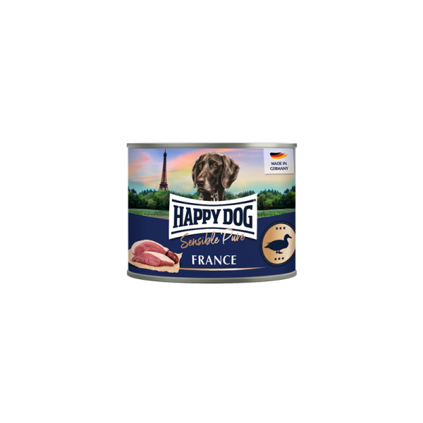 Happy Dog Dose Sensible Pure France Ente 200g, Alleinfuttermittel für ausgewachsene Hunde