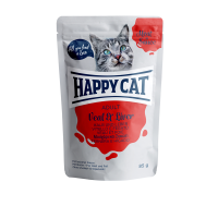 Happy Cat Pouches Meat in Sauce Adult Kalb & Leber 85g