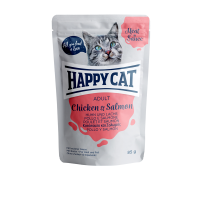 Happy Cat Pouches Meat in Sauce Adult Huhn & Lachs 85g