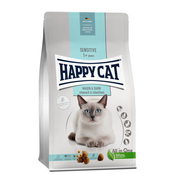 Happy Cat Sensitive Magen & Darm 4 kg, Alleinfuttermittel für ausgewachsene Katzen mit sensibler Verdauung.