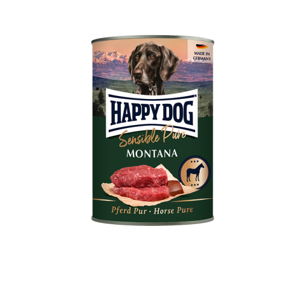 Happy Dog Dose Sensible Pure Montana Pferd 400g, Alleinfuttermittel für ausgewachsene Hunde