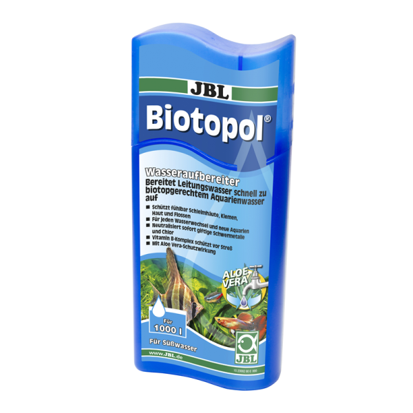 JBL Biotopol 250 ml, Bei Neueinrichtung, Wasserwechsel und nach Fischkrankheiten für Süßwasser-Aquarien und Wasserschildkröten