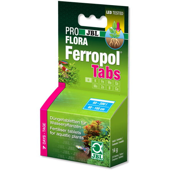 JBL PROFLORA Ferropol Tabs, Grundversorgung für vitalen Pflanzenwuchs: Düngetabletten für Süßwasser-Aquarien