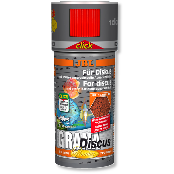 JBL Grana-Discus (CLICK) 250 ml, Premium-Hauptfuttergranulat für Diskus