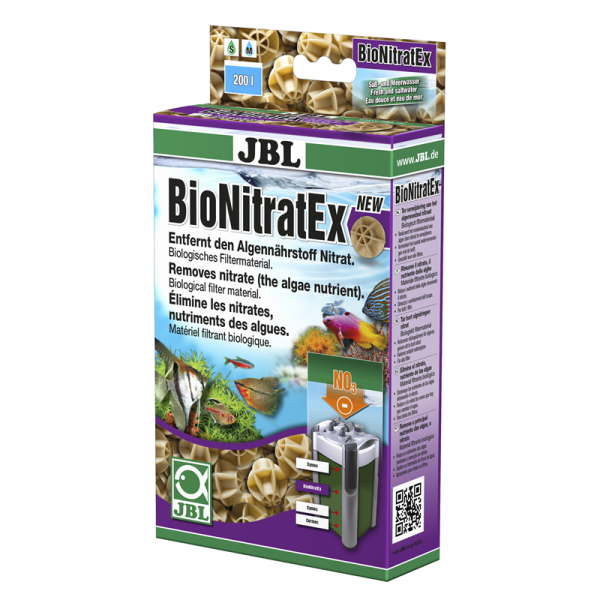 JBL BioNitratEx 100 Stück, Biologisches Filtermaterial, das Bakterien abbauen und dabei algenförderndes Nitrat im Süß- oder Meerwasser entfernen