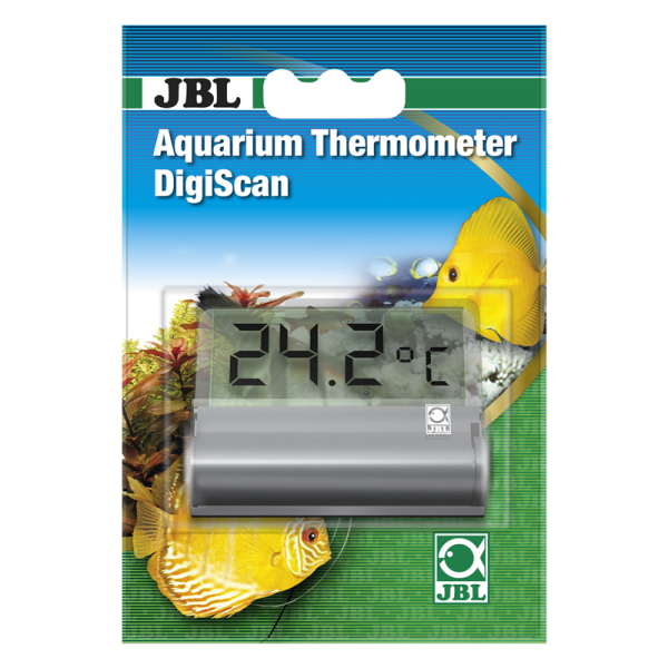 JBL Aquarium Thermometer DigiScan, Digital anzeigendes Aquarienthermometer, das Wassertemperaturen von 0-40 °C in 0,1 °C Schritten anzeigt