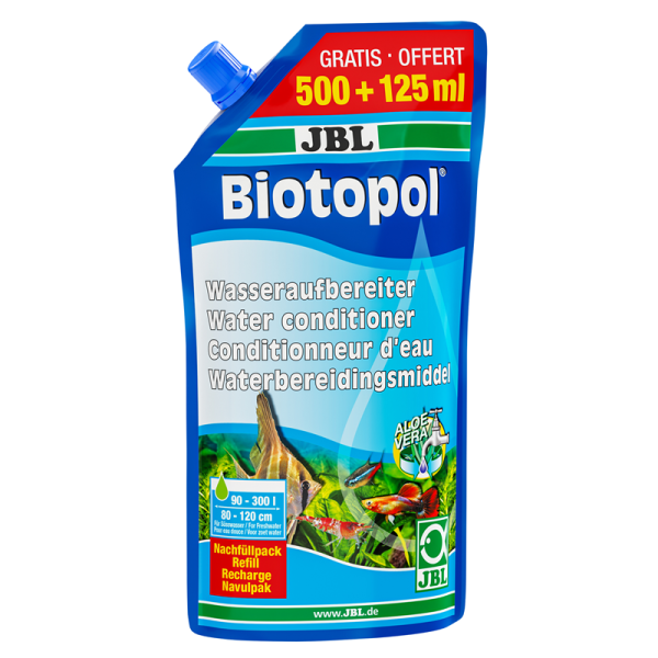 JBL Biotopol Nachfüllpack 500 +125 ml, Wasseraufbereiter für Süßwasser-Aquarien