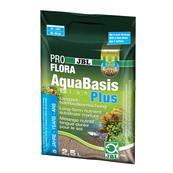 JBL PROFLORA AquaBasis plus 2,5 l, Nährboden für schönes und dauerhaftes Pflanzenwachstum in allen Süßwasseraquarien. 5 Jahre Wirkung garantiert