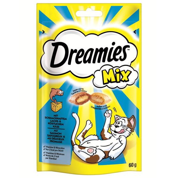 Dreamies Cat Snack Mix mit Lachs & Käse 60g, Die traumhaften Katzensnacks