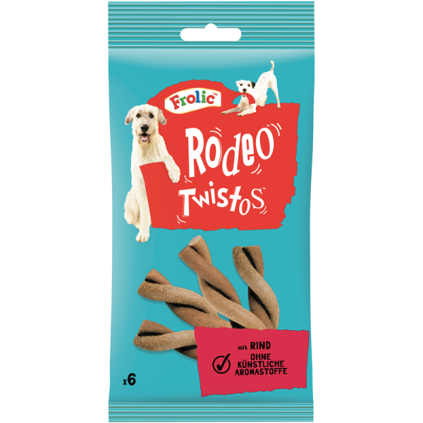 Frolic Snack Rodeo-Twistos Rind 6 Stück/110g, Ergänzungsfuttermittel für ausgewachsene Hunde