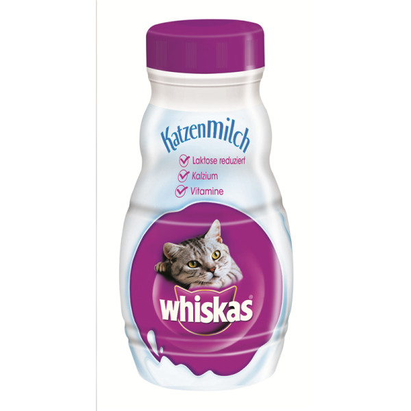 Whiskas Katzen - Milch 200ml, Ergänzungsfuttermittel für Katzen und heranwachsende Katzen ab 6 Wochen.