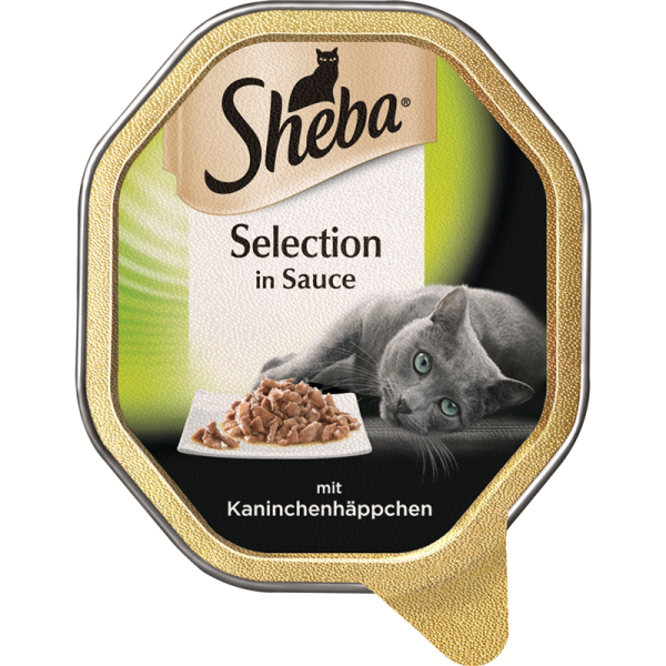 Sheba Schale Selection in Sauce Kaninchen 85g, Alleinfuttermittel für ausgewachsene Katzen.