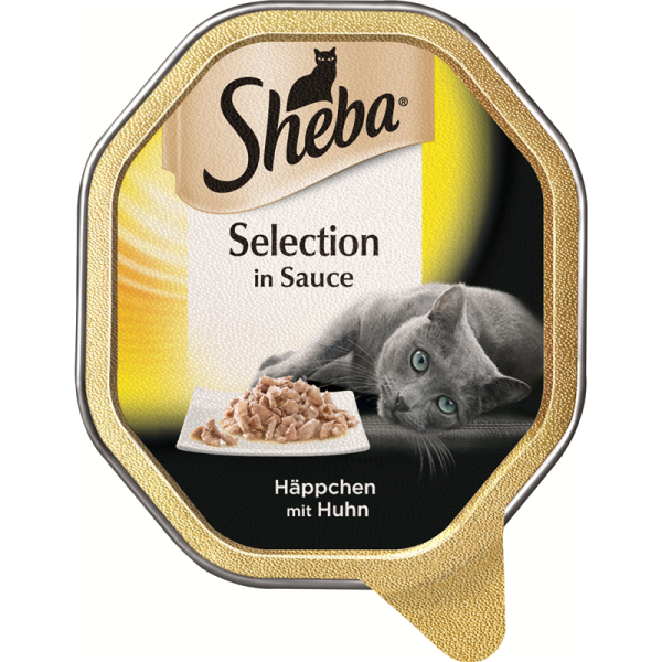 Sheba Schale Selection in Sauce mit Huhn 85g, Alleinfuttermittel für ausgewachsene Katzen