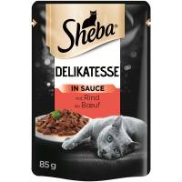 Sheba Portionsbeutel Delikatesse mit Rind in Sauce 85g,...