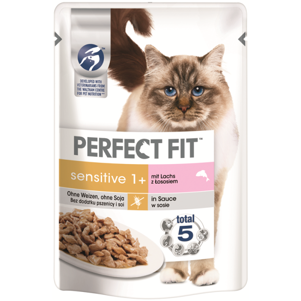 Perfect Fit Cat Portionsbeutel Sensitive Huhn 85g, Alleinfuttermittel für ausgewachsene Katzen