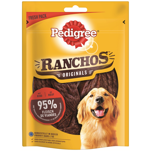 Pedigree Snack Ranchos mit Rind 70 g, Ergänzungsfuttermittel für ausgewachsene Hunde