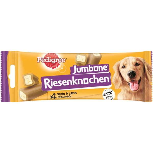 Pedigree Snack Riesenknochen Medium mit Huhn und Lammgeschmack 180g, Ergänzungsfuttermittel für ausgewachsene Hunde