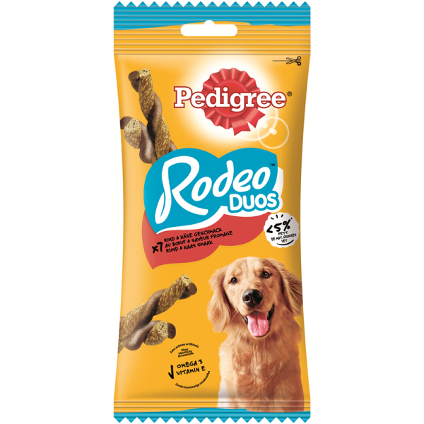 Pedigree Snack Rodeo mit Rind+Käse 7 St./123g, Ergänzungsfuttermittel für ausgewachsene Hunde