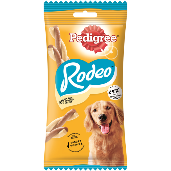 Pedigree Snack Rodeo mit Huhn 7 St./123g, Ergänzungsfuttermittel für ausgewachsene Hunde