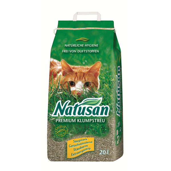 Natusan Premium Klumpstreu 20l, Geruch und Flüssigkeiten werden sofort eingeschlossen