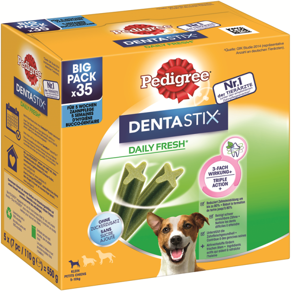 Pedigree Denta Stix Daily Fresh MP kleine Hunde 35 St., Die Zahnpflege mit der einzigartigen X-Form