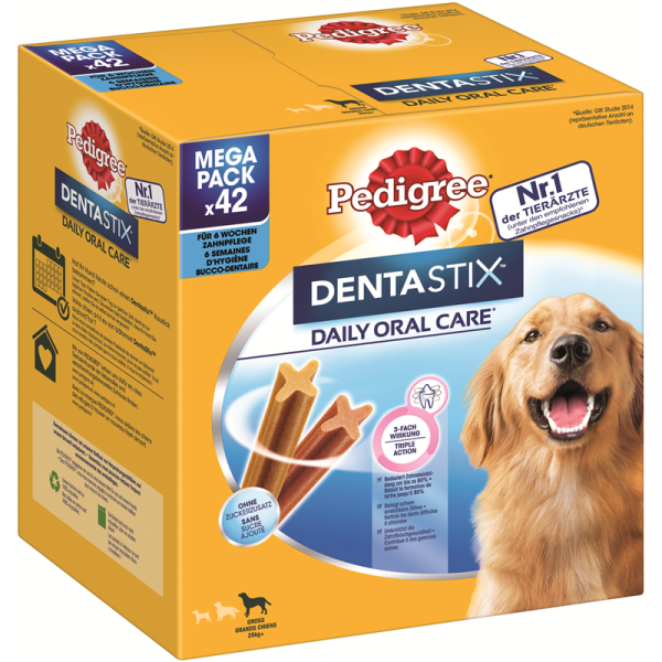 Pedigree Denta Stix Daily Oral Care MP große Hunde 42 St., Die Zahnpflege mit der einzigartigen X-Form