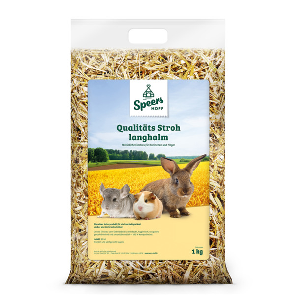 Speers Hoff Stroh Langhalm 1 kg, Natürliche Einstreu für Kaninchen und Nager