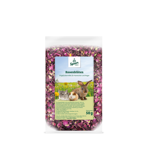 Speers Hoff Rosenblüten 50 g, Einzelfuttermittel für Kaninchen und Nager
