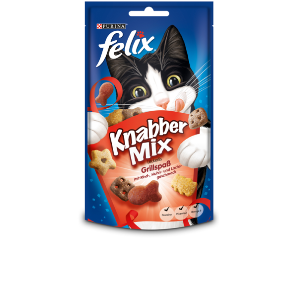 Felix Snack KnabberMix Grillspaß 60g, Snack für Katzen