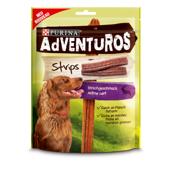 Adventuros Strips 90g, Snacks für Hunde