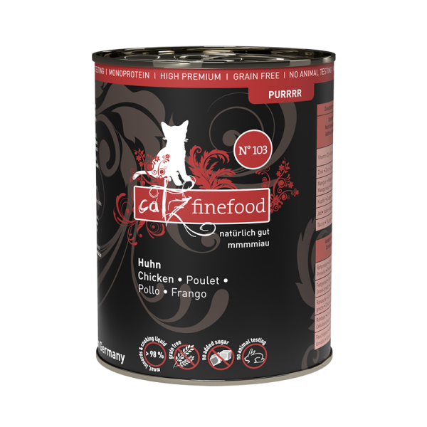 catz finefood Purrrr No. 103 Huhn 400g, Monoprotein-Feinkost für Katzen
