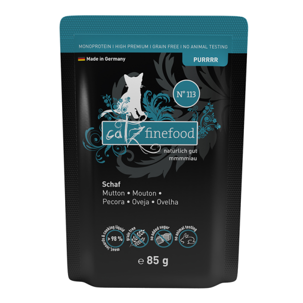 catz finefood Purrrr No. 113 Schaf 85g, Monoprotein-Feinkost für Katzen