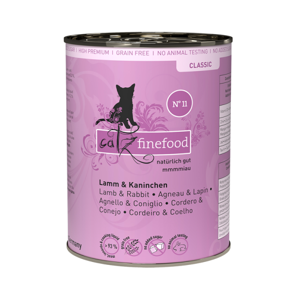 catz finefood No. 11 Lamm&Kaninchen 400g-Dose, Alleinfuttermittel für ausgewachsene Katzen