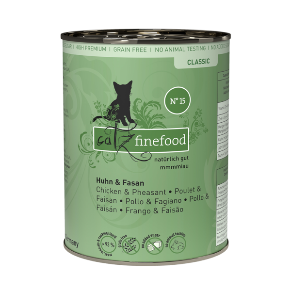 catz finefood No. 15 Huhn&Fasan 400g-Dose, Alleinfuttermittel für ausgewachsene Katzen