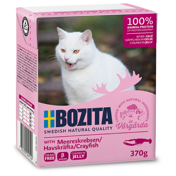Bozita Feline Tetra Recart Häppchen in Gelee Meereskrebse 370 g, Servierfertiges Alleinfutter für Katzen aller Lebensstadien