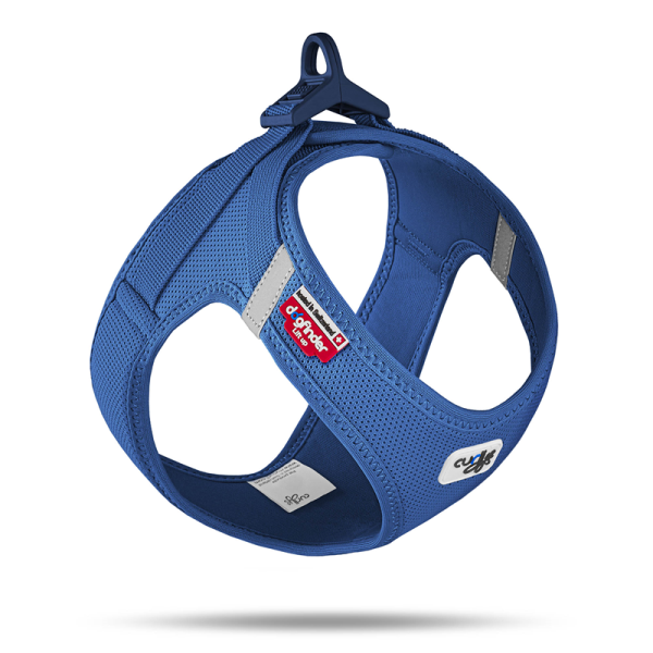 Curli Clasp Vest Geschirr Air-Mesh blau XL, Die curli clasp-Schnalle mit Ein-Hand-Bedienung. Der sichere und einfach zu bedienende curli clasp Verschluss. Am leichtesten Geschirr mit verbessertem Schnitt für besten Tragekomfort.