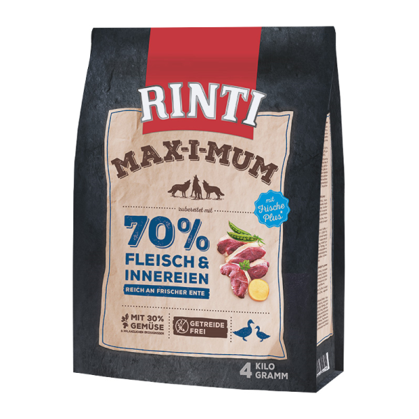 Rinti Max-i-mum Ente 4kg, Alleinfuttermittel für ausgewachsene Hunde
