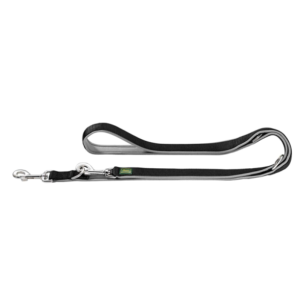 Hunter Verstellbare Führleine Neopren 10 mm / 200 cm schwarz / grau, Hundezubehör