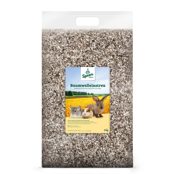 Speers Hoff Baumwolleinstreu 3 kg, Natürliche Einstreu für Kaninchen und Nager