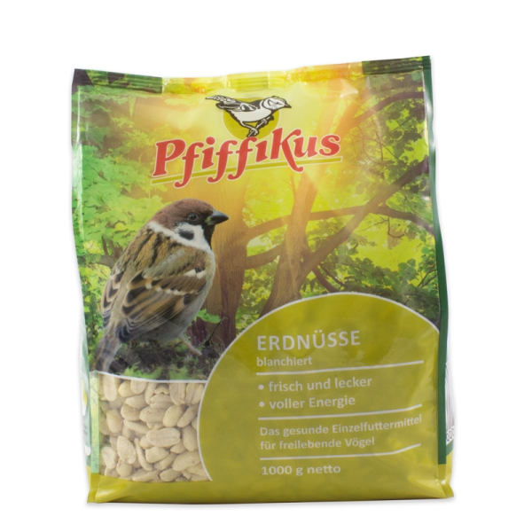 Pfiffikus Erdnüsse blanchiert 1kg, Einzelfuttermittel für freilebende Vögel