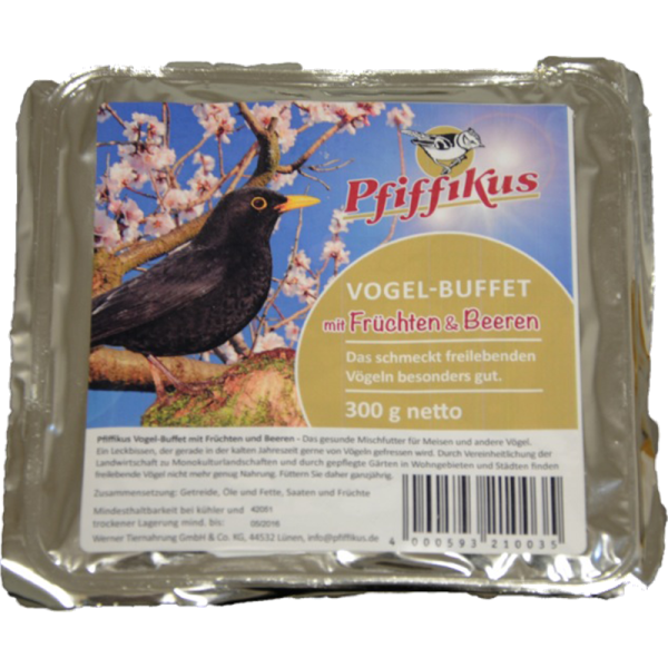 Pfiffikus Vogelbuffet NF Früchte & Beeren, Ergänzungsfutter für freilebende Vögel