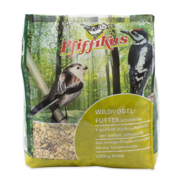 Pfiffikus Wildvogelfutter schalenlos 1kg, Mischfuttermittel für freilebende Vögel