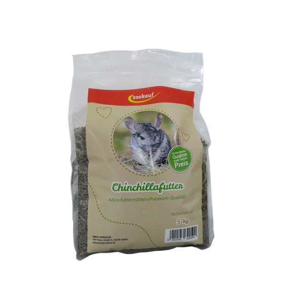 zookauf Nager Futter Premium für Chinchilla 5 kg, Mischfuttermittel für Chinchilla zur Verwendung als Hauptfutter.