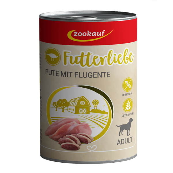 zookauf Adult Pute mit Flugente 400 g, Hundefutter