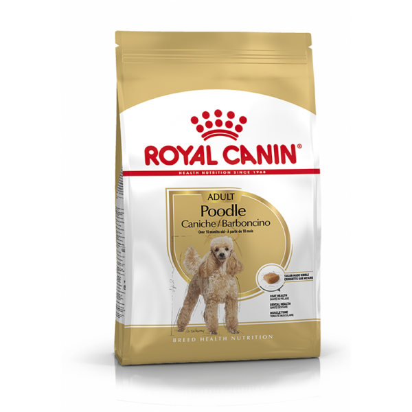 Royal Canin Breed Health Nutrition Poodle Adult 500 g, Alleinfuttermittel für Hunde speziell für ausgewachsene und ältere Pudel ab dem 10. Monat.